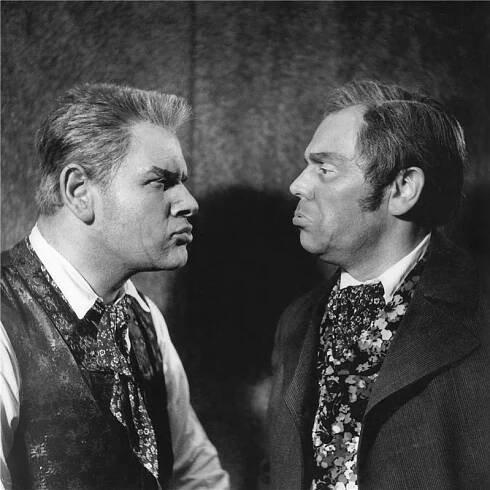 Naši furianti - 29.05.1953 Vítězslav Vejražka (Jakub Bušek), Vladimír Leraus (Filip Dubský) Foto: Jaromír Svoboda