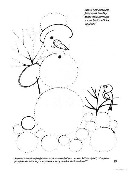 a snowman is in the middle of a drawing