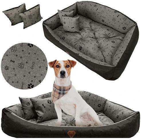 Pelíšek Pro Psy Voděodolná Sofa 75X65 Cm Shell Podestýlka Polštáře Gauč Pohovka Kosti Černá