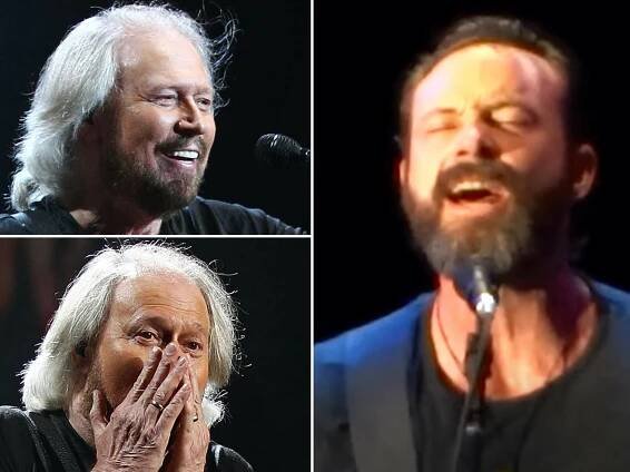 When Barry Gibb's son got on stage for emotional duet of Bee Gees' 'I've Gotta Get A Message to You'