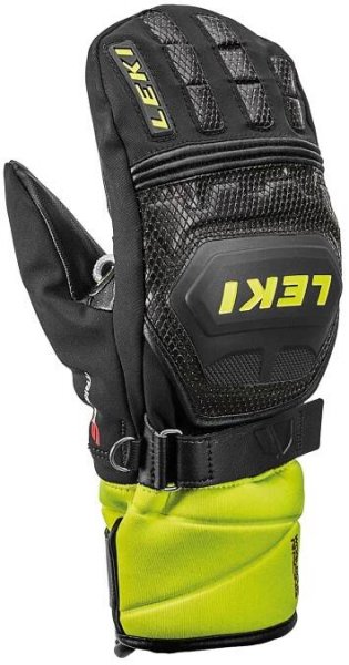Dětské lyžařské rukavice Leki Worldcup Race Coach Flex S GTX Junior Mi – Black/Ice Lemon
