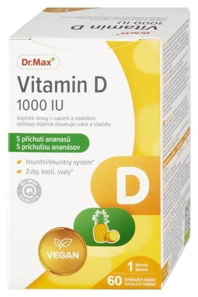 Dr. Max Vitamin D 1000 IU 60 žvýkacích tablet
