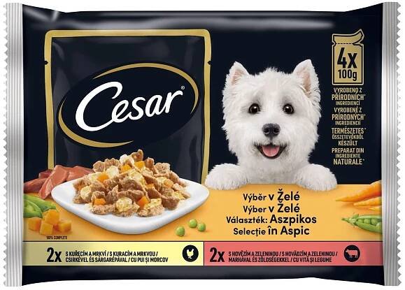 Cesar kapsičky pro dospělé psy výběr v želé 52x100 g