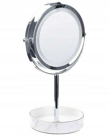 Lighted Makeup Mirror ø 20 cm Silver and White SAVOIE_847900