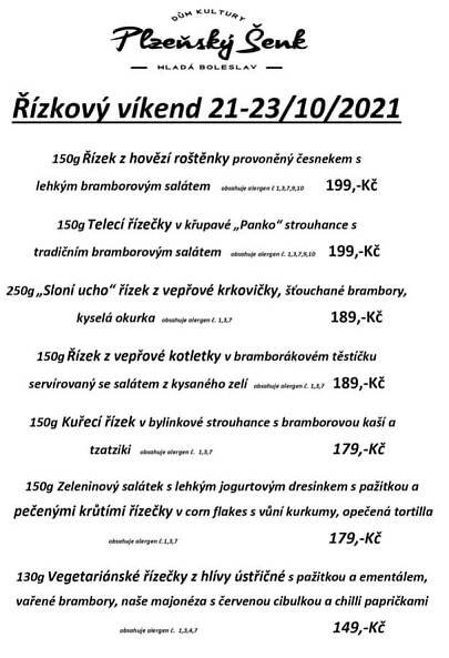 Řízkový víkend - 21. října 2021, 11:00 - 23. října 2021, 22:00 @ Restaurace Plzeňský šenk DK, Mladá Boleslav | Kam večer