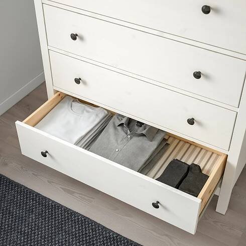 HEMNES Komoda se 6 zásuvkami - bílé mořidlo 108x131 cm