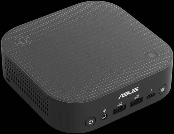Asus NUC 14 Pro AI three quarter angle again, turned slightly.