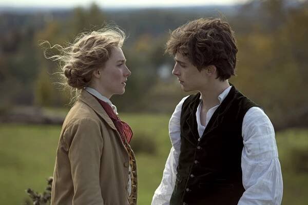 Saoirse Ronan as Jo March and Timothée Chalamet as Theodore 'Laurie' Laurence in 'Little Women'
