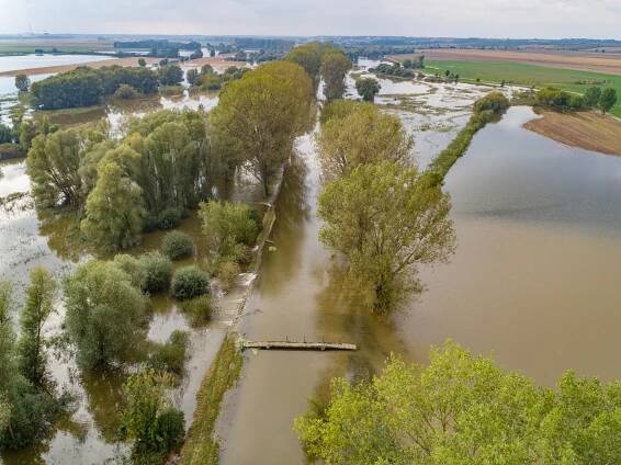 Dyje přetlačuje říčku Jevišovku. Podívejte se na působivé záběry z výšky