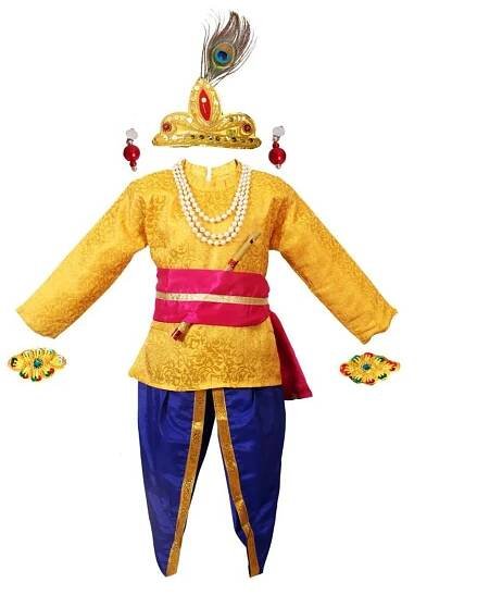 Krishna Dress For Baby Boy Janmashtami, Krishna Baby Dress Costume