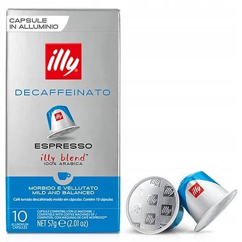 KAPSLE ILLY DECAFFEINATO DO NESPRESSO BEZ KOFEINU 100% ARABIKA 10 KS
