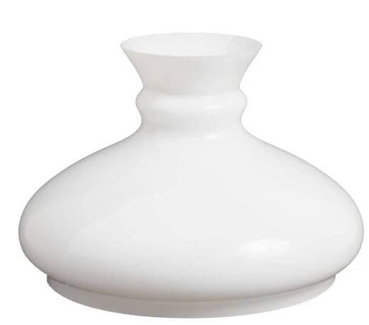 Skleněné stínítko 4401 na petrolejovou lampu spodní průměr 230mm bílý - Starožitnosti