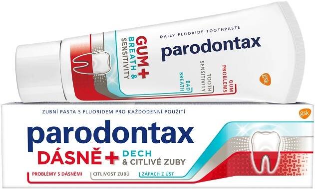 parodontax - Zubní pasta proti zápachu z úst Dásně + Dech & Citlivé zuby | Rossmann.cz 
