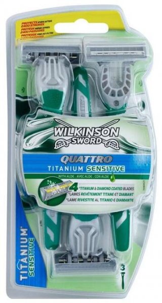 Wilkinson Sword Quattro Titanium Sensitive jednorázová holítka 3 ks