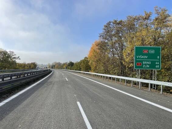 Modernizace D46 na Vyškovsku skončila. Silničáři zruší zbývající omezení