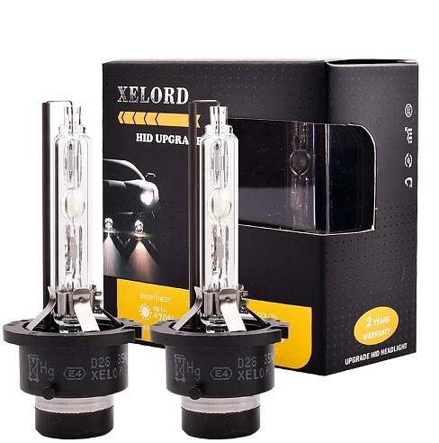2ks XELORD D2S Xenonové žárovky 6000K bílé, 12V 35W HID