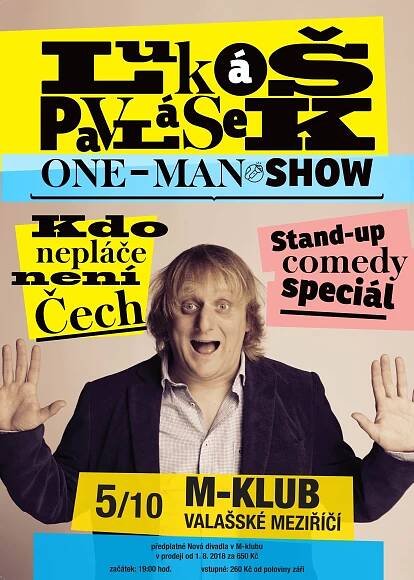 Lukáš Pavlásek se vrací do M-klubu se svou one man show