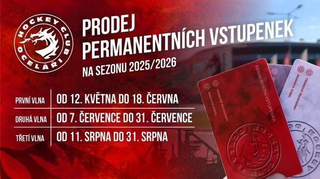 Startuje prodej permanentních vstupenek na sezonu 2025/26 | HC Oceláři Třinec
