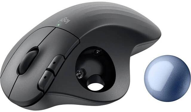 Logitech ERGO M575S myš, přenos 5 tlačítko, 2000 dpi, grafit, modrá (metalíza)