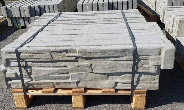 BB - Betonová deska záhon - štípaný kámen - 1000x250 - šedá - Pletivo, ploty a příslušenství