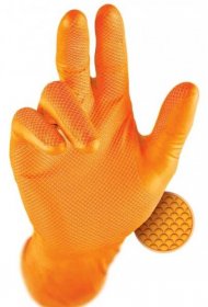 GRIPPAZ jednorázové nitrilové rukavice 240 mm oranžové (50 KS)