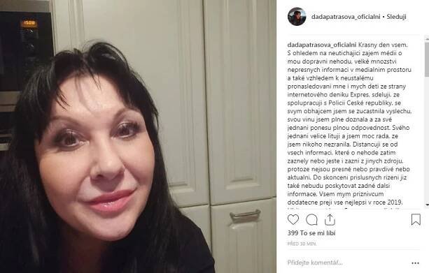 Patrasová u výslechu kvůli opilecké nehodě! Co vypověděla?