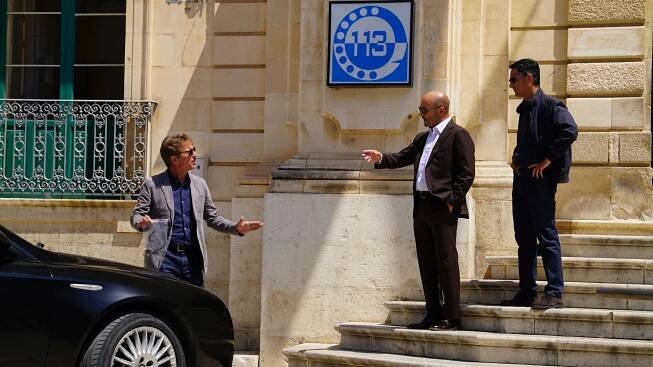 Komisař Montalbano - Kolotoč záměn - Z filmu - Cesare Bocci, Luca Zingaretti, Peppino Mazzotta