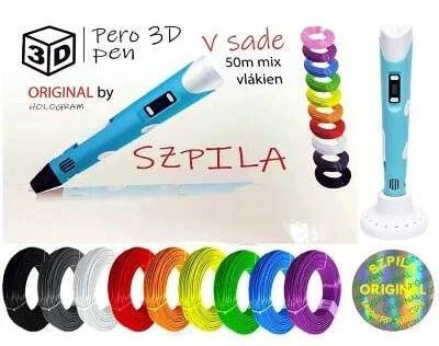 SZPILA RP-100B 3D PERO tiskárna pro děti 50m náplní modré 10 barev
