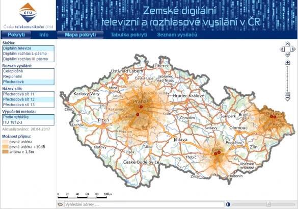Chytíte DVB-T2? Na téhle mapce si můžete zkontrolovat pokrytí