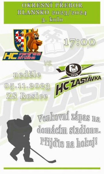 HC Zastávka | Program zápasů 4.11.-5.11. 2023