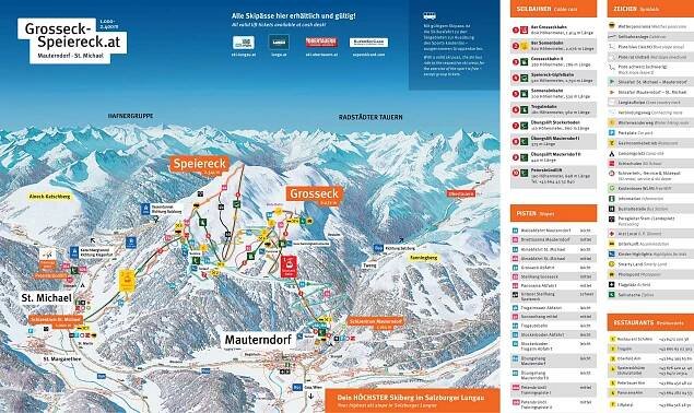 Mapa sjezdovek Grosseck/Speiereck - Mauterndorf/St. Michael