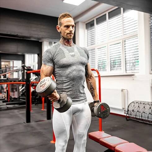 Pánské sportovní legíny Iron Aesthetics Dry Cool, bílé