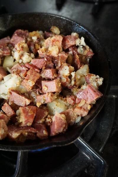 Leftover Corned Beef Hash & Eggs — Broke and Cooking