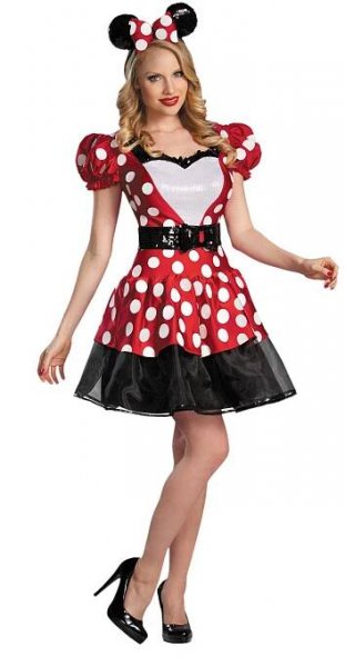 Red Glam Minnie Mouse Costume | Minnie Mouse Adult Costume