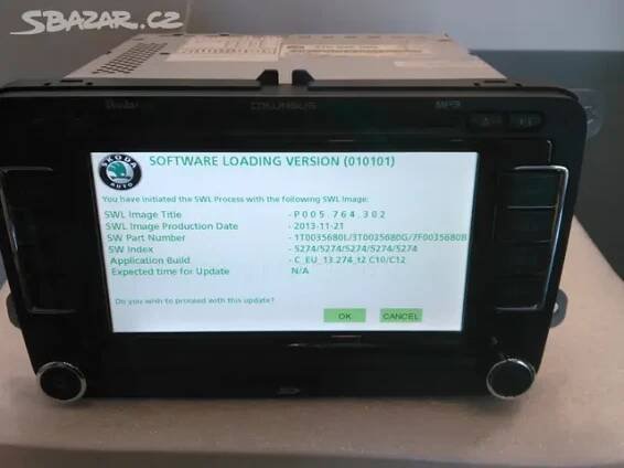Škoda RNS510 FIRMWARE 5238 5274 6276, mapy V17