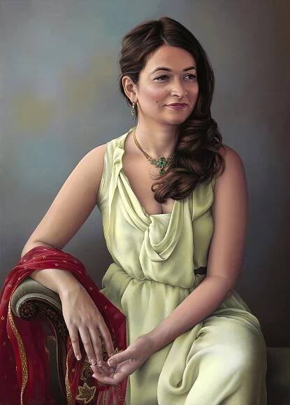 Shubha – oil on linen over panel 70 x 50 cm