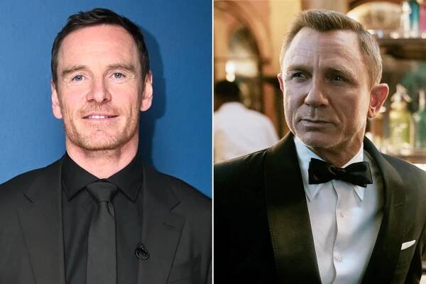 THE TONIGHT SHOW STARRING JIMMY FALLON -- Episode 2070 -- Pictured: Actor Michael Fassbender poses backstage on Tuesday, December 17, 2024. NO TIME TO DIE, from left: Daniel Craig