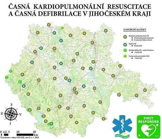 AED a first respondeři | Zdravotnická záchranná služba Jihočeského kraje