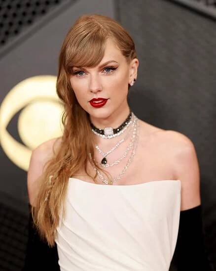Taylor Swift on the Grammy Award's Red Carpet, 2024