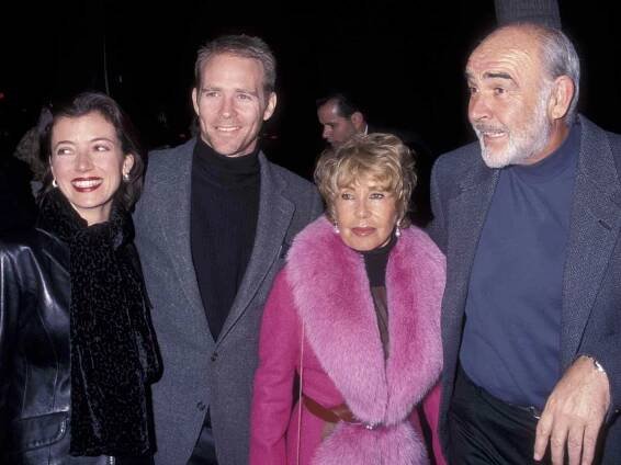 Sean Connery, Micheline Connery, Jason Connery, and Mira Sara attend the world premiere of "Playing By Heart" on December 10, 1998.