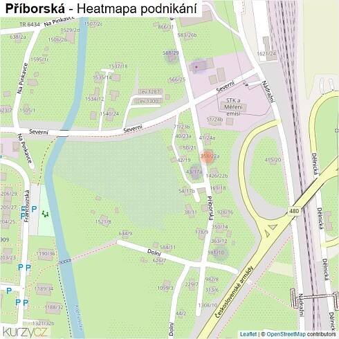 Mapa Příborská - Firmy v ulici.