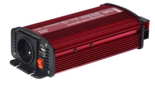 Měnič napětí GETI GPI 612 12V/230V 600W USB