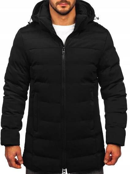 DLOUHÁ ZIMNÍ BUNDA S KAPUCÍ PÁNSKÁ ČERNÁ 51M2205 DENLEY_2XL Velikost XXL
