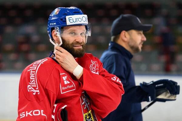Navrátilec do reprezentace Martin Růžička během tréninku před turnajem Beijer Hockey Games 2024.