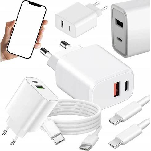 RÝCHLA NABÍJAČKA USB-C 20W KOCKA + KÁBEL USB-C 100CM pre IPHONE 15 16 PRO