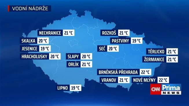 Stav vodních nádrží k 22. červnu