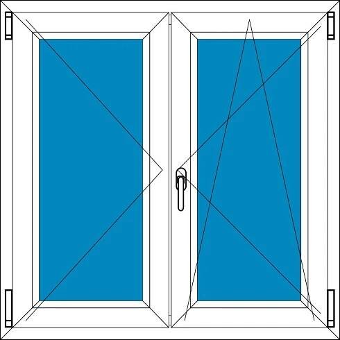 Aluplast Plastové okno ideal 4000 Dvoudílné bez středového sloupku 200x150 Tmavý dub