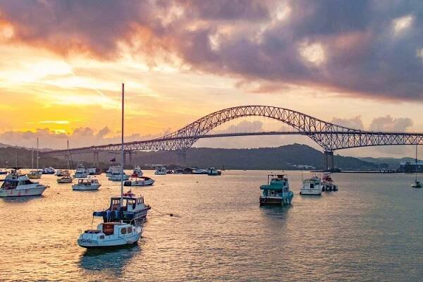 The Bridge of the Americas at the Pacific end of the Panama Canal