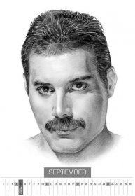 Freddie Mercury Queen - kreslený kalendář portréty - Hudba a film