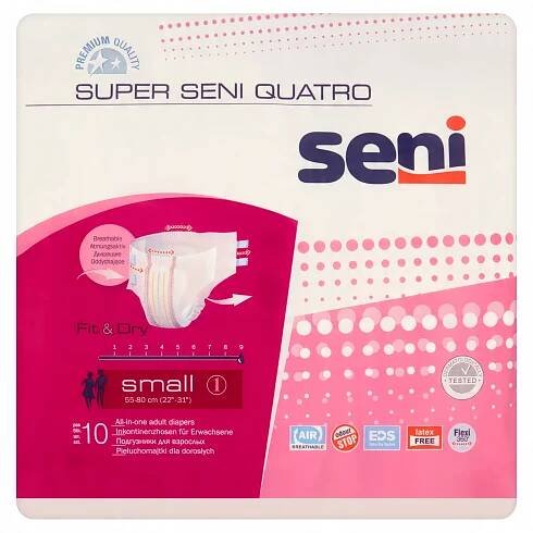 Seni Seni Super Quatro S 10 kusů, dospělí, nejvyšší absorpční schopnost plenkových kalhotek